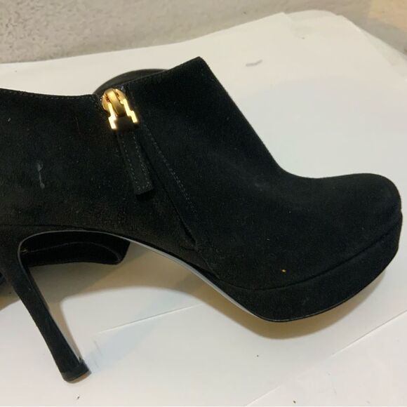 Yves Saint Laurent Paris Black Suede zip Booties Size 37.5 - Picture 8 of 16